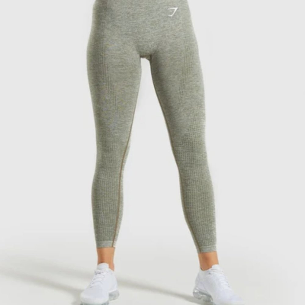Gymshark Vital Seamless Leggings - Khaki Marl - Sm